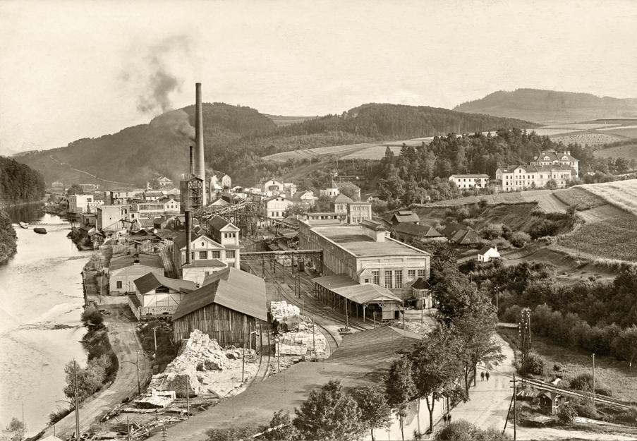 Větřní paper mill in 1922